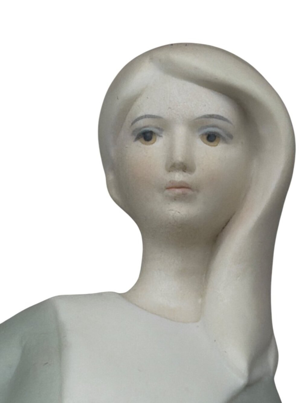 Porcelain Figurine Of Girl Hand-Painted Kneeling Pastel Tones Marked C7842 - Picture 2 of 6